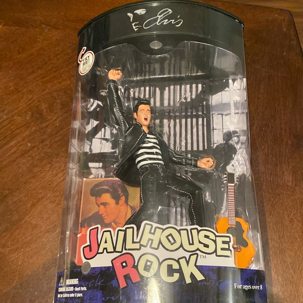 Jailhouse Rock Elvis Presley Action Figure Doll w/ Guitar Jail Cell Rock & Roll